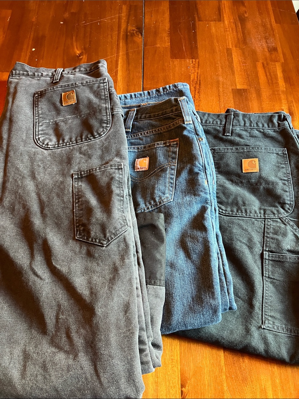 Carhartt Trio: Black, Navy & Charcoal Work Pants